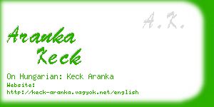 aranka keck business card